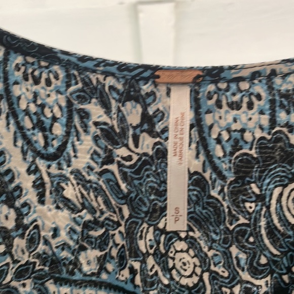 Free People Blue Button Down Full Length Peasant Dress - Picture 4 of 6